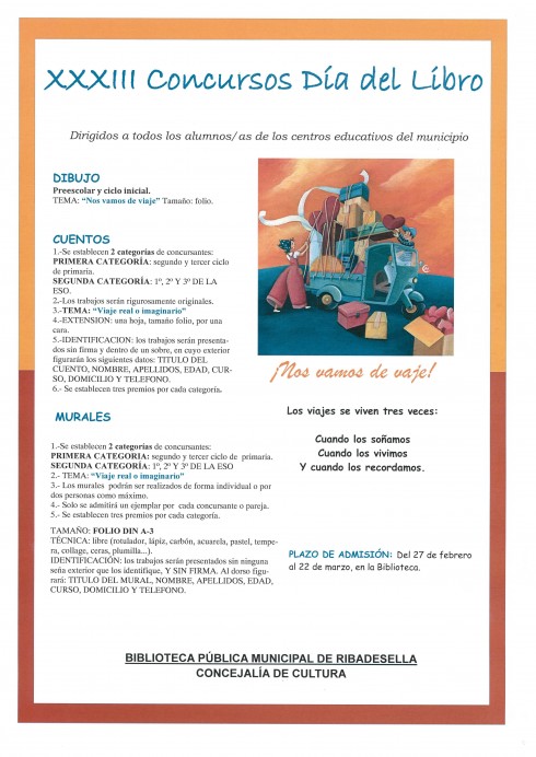 XXXIII Concursos del Día del Libro - Concejo de Ribadesella