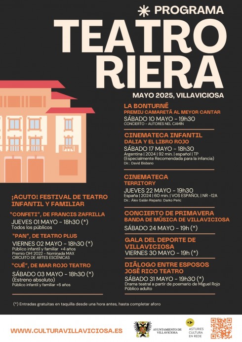 Mayo llena el Teatro Riera de música, teatro, cine y poesía - Concejo de Villaviciosa
