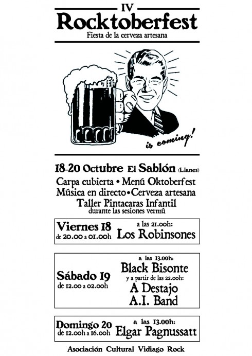 Rocktoberfest IV: Fiesta de la Cerveza Artesana de la A. C. Vidiago Rock en Llanes - Concejo de Llanes