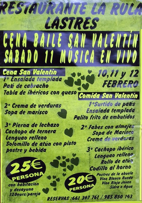 Cena-Baile de San Valentín en Restaurante La Rula - Gastronomía