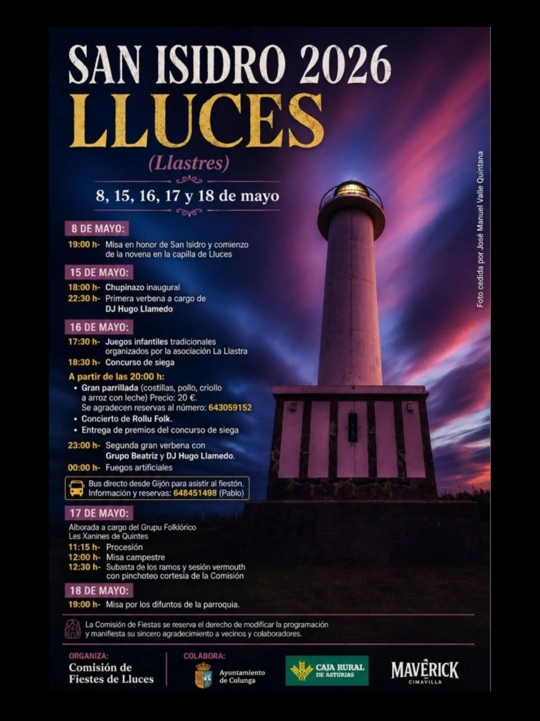 Fiestas de San Isidro 2026 en Luces - Concejo de Colunga