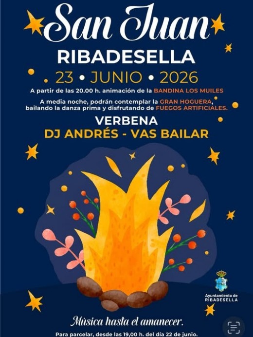 Ribadesella celebrará la Noche de San Juan 2026 con hoguera, fuegos artificiales y verbena