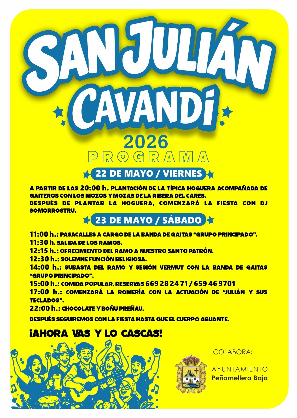 Cavandi arranca hoy las fiestas de San Julián 2026 con hoguera, gaitas y verbena - Concejos Peñamellera Alta y Baja
