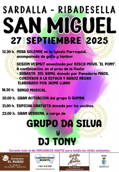 San Miguel 2025 en Sardalla: así será la fiesta en Ribadesella - Concejo de Ribadesella