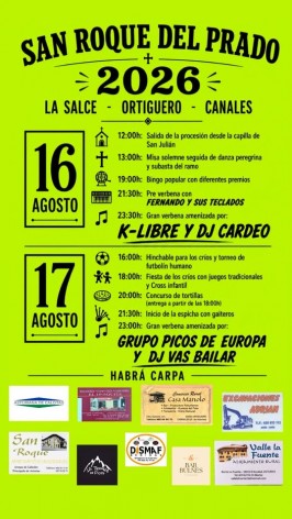 San Roque del Prado 2026 llenará de fiesta La Salce, Ortiguero y Canales - Concejo de Cabrales