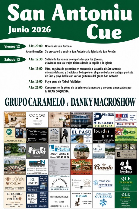Cue celebrará San Antoniu con actos religiosos y verbena durante dos jornadas festivas