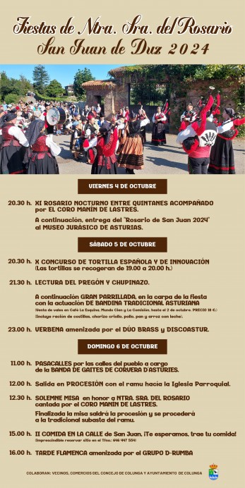 San Juan de Duz celebra las Fiestas en honor a Nuestra Señora del Rosario 2024 - Concejo de Colunga
