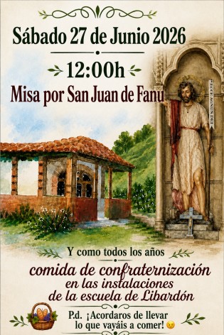 Libardón celebrará el próximo 27 de junio la tradicional misa por San Juan de Fanu