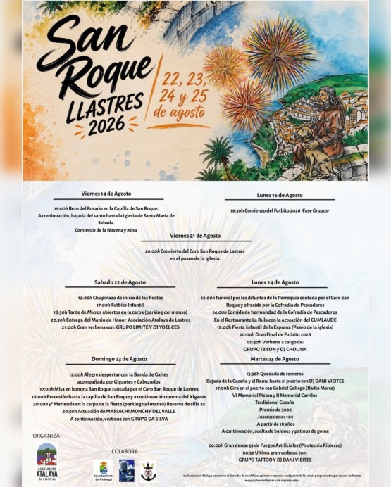 Fiestas de San Roque de Lastres 2026: programa completo del 14 al 25 de agosto