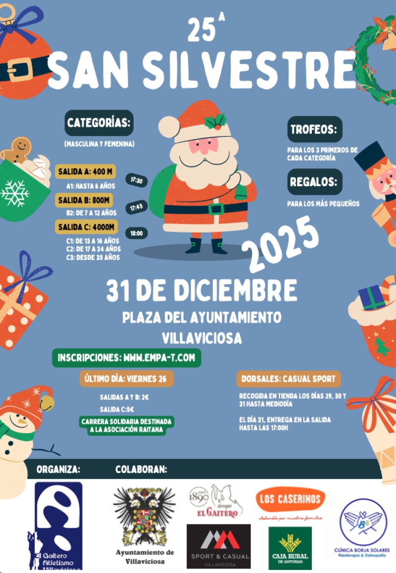 Villaviciosa despedirá el 2025 con la 25 edición de la San Silvestre, una cita deportiva y solidaria - Concejo de Villaviciosa