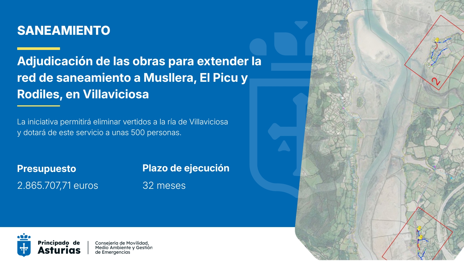 Más de dos millones para completar el saneamiento de Rodiles, Musllera y El Picu - Concejo de Villaviciosa