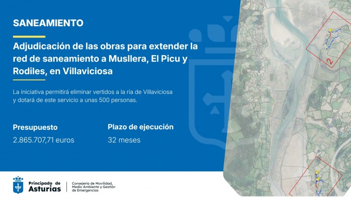 Más de dos millones para completar el saneamiento de Rodiles, Musllera y El Picu