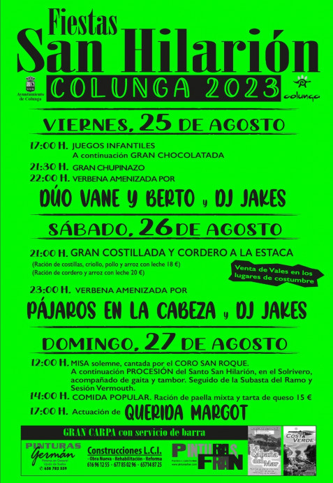 Fiestas de San Hilarión 2023 en Colunga - Concejo de Colunga