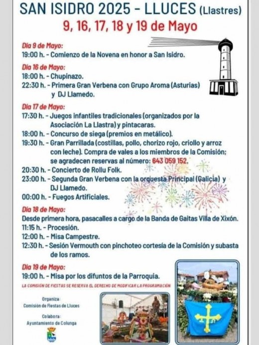 Lluces celebra San Isidro 2025 con música, tradición y gastronomía - Concejo de Colunga