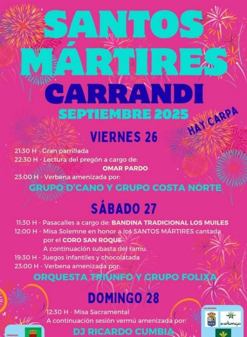 Santos Mártires 2025 en Carrandi: tres días de fiesta y tradición en Colunga - Concejo de Colunga
