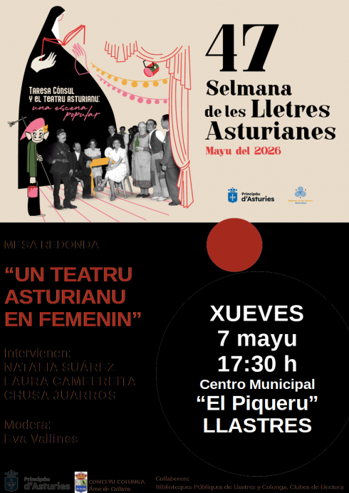 Llastres será escenario de la Selmana de les Lletres con una mesa redonda sobre teatro en femenino