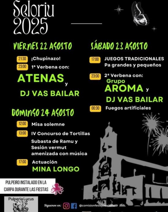 Seloriu celebra sus fiestas 2025 del 22 al 24 de agosto - Concejo de Villaviciosa