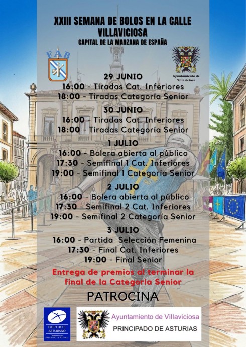 Villaviciosa celebrará la XXIII Semana de Bolos en la Calle del 29 de junio al 3 de julio - Concejo de Villaviciosa