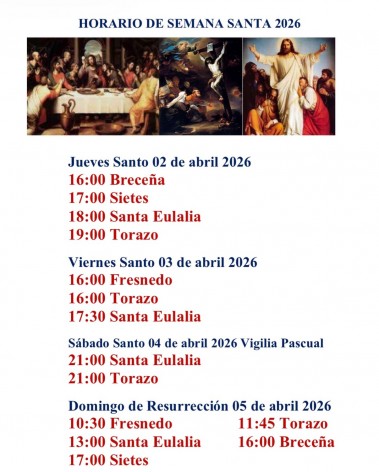 Torazo, Pandenes, Breceña y el valle de Villaviciosa organizan una Semana Santa 2026 con celebraciones en varias parroquias - Concejo de Cabranes