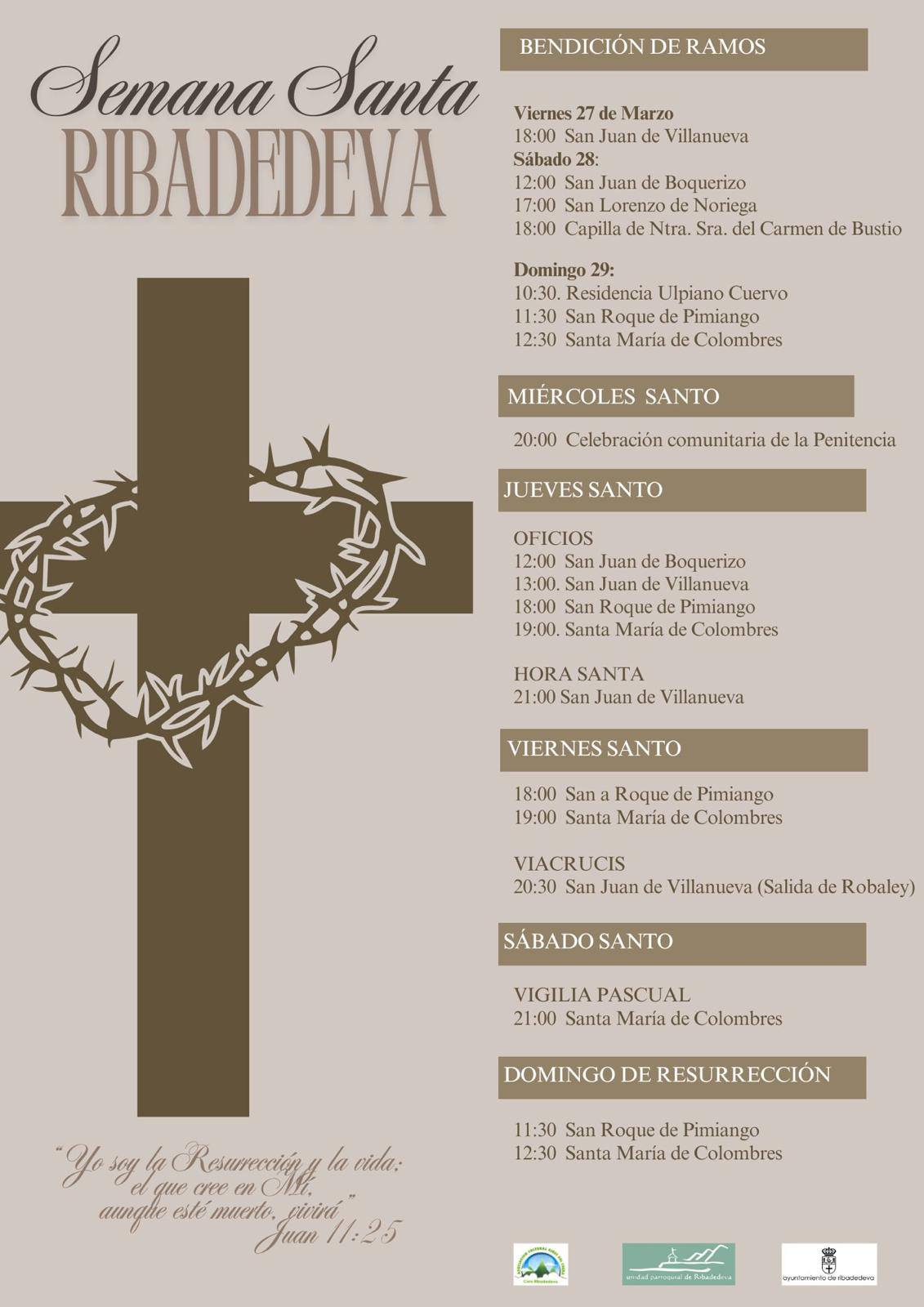 Ribadedeva presenta su programa completo de Semana Santa 2026 con actos en Colombres, Pimiango y Villanueva - Concejo de Ribadedeva