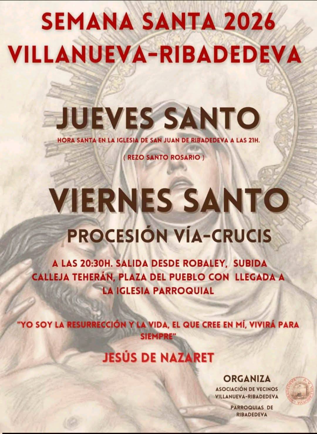 Villanueva de Ribadedeva celebrará el Viernes Santo con una procesión Vía Crucis por el centro del pueblo - Concejo de Ribadedeva