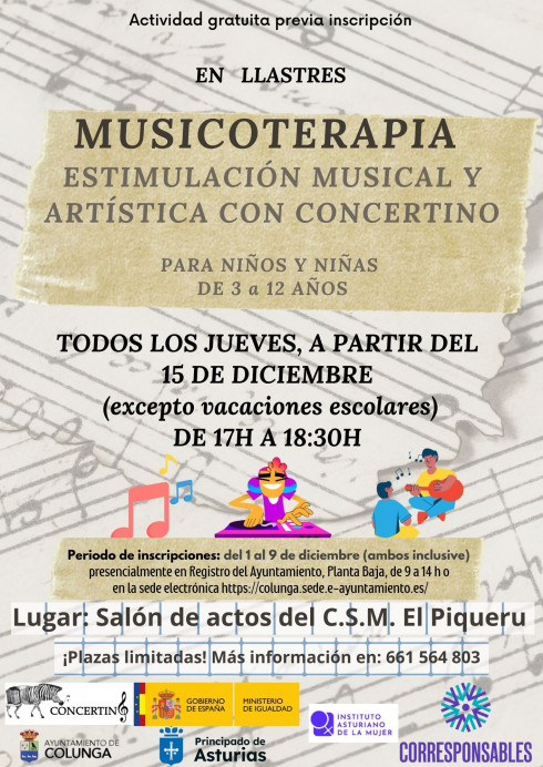 Estimulación musical y artística con Concertino en Llastres - Concejo de Colunga