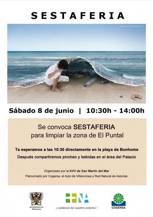 Jornada de Limpieza Voluntaria en la Playa de Bonhome organizada por la AVV San Martín del Mar - Concejo de Villaviciosa