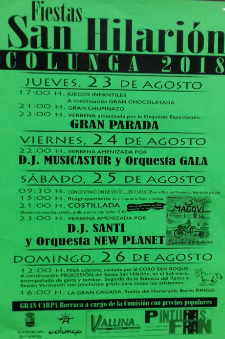 Fiestas de San Hilarión Colunga 2018 - Concejo de Colunga