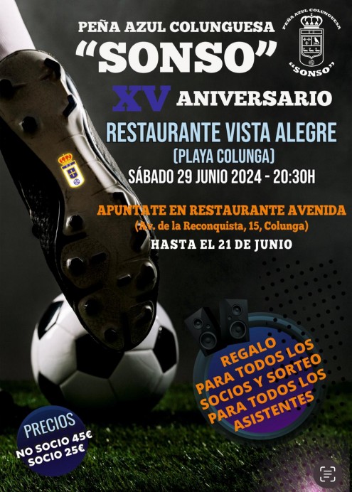 XV Aniversario de la Peña azul colunguesa Sonso - Concejo de Colunga