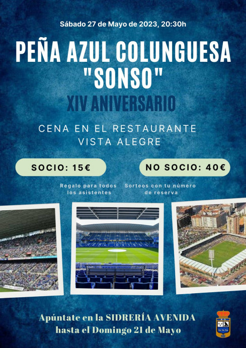 XIV Aniversario de la peña azul colunguesa Sonso - Concejo de Colunga