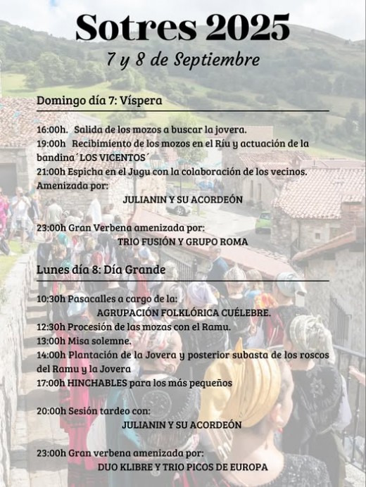 Sotres 2025: tradición, música y montaña en las fiestas de septiembre - Concejo de Cabrales
