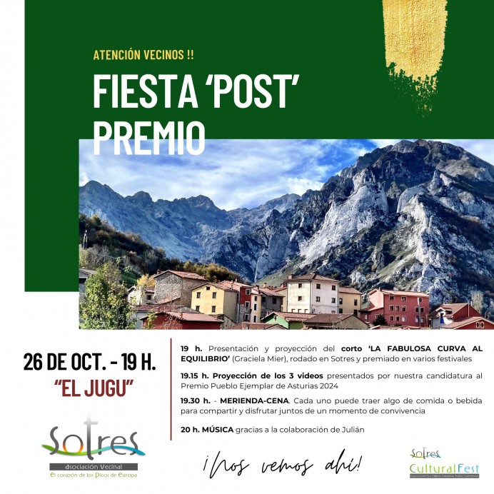 Fiesta en Sotres y lanzaderas gratuitas por el Premio al Pueblo Ejemplar de Asturias 2024 - Concejo de Cabrales