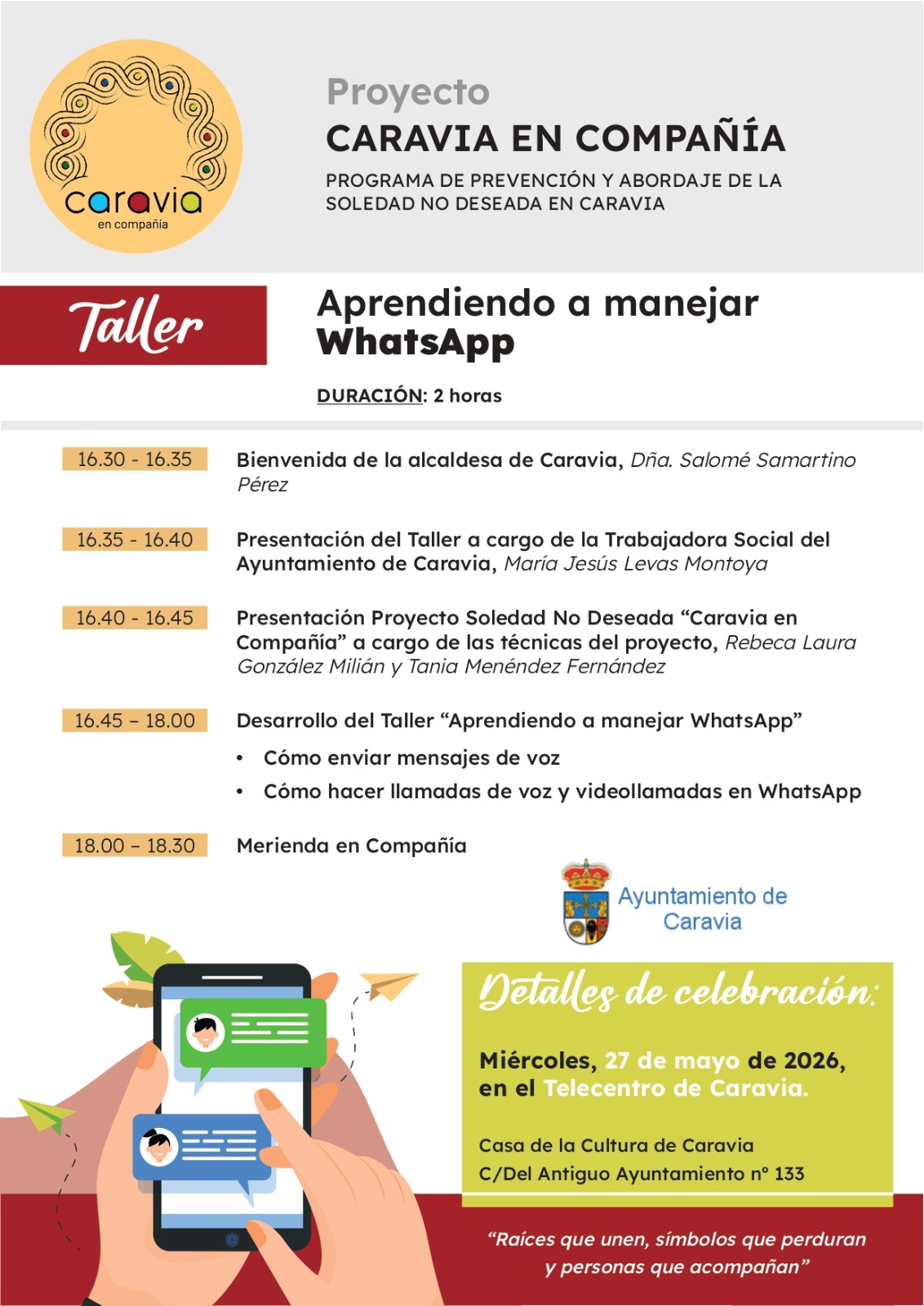 Caravia impulsa un taller gratuito para aprender a usar WhatsApp y combatir la soledad no deseada - Concejo de Caravia