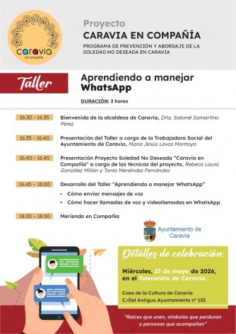 Caravia impulsa un taller gratuito para aprender a usar WhatsApp y combatir la soledad no deseada