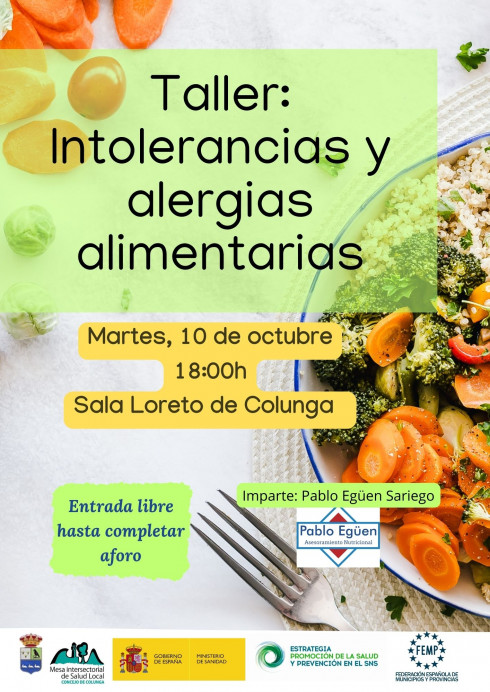 Taller sobre intolerancias y alergias alimentarias en Colunga - Concejo de Colunga