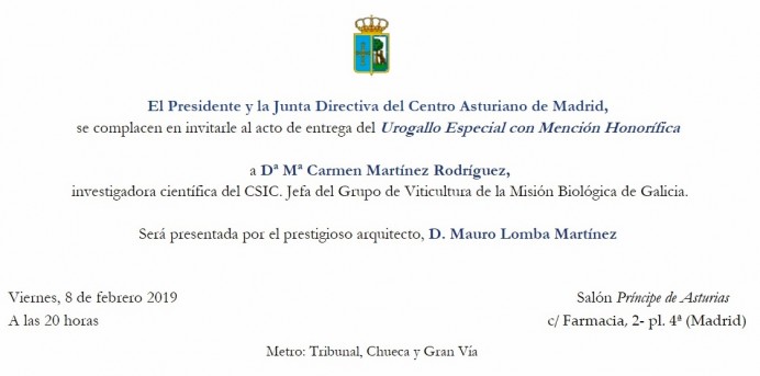 Urogallo a Carmen Martínez, investigadora del CSIC - Asturianos por el mundo