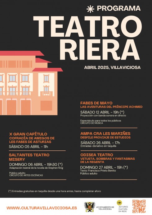 Programa Cultural de Abril en el Teatro Riera de Villaviciosa - Concejo de Villaviciosa