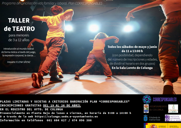 Taller de teatro para menores de 3 a 12 años - Concejo de Colunga