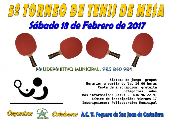 V Torneo de Tenis de Mesa - Concejo de Parres