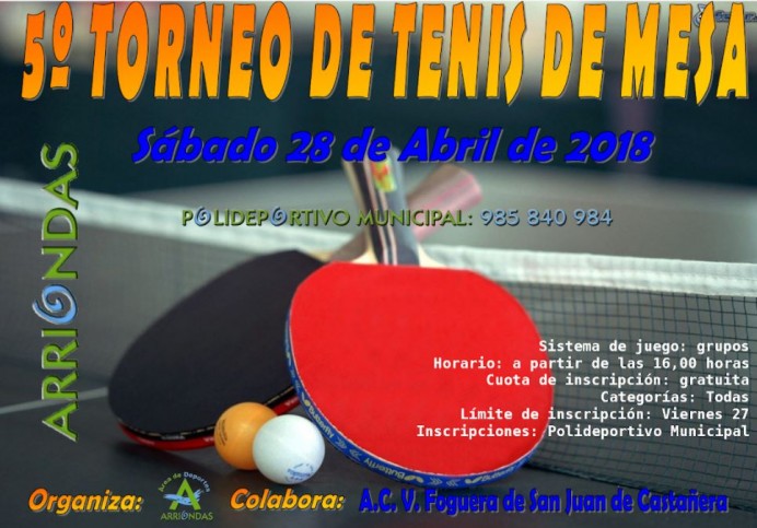 5º Torneo de Tenis de Mesa Arriondas - Concejo de Parres