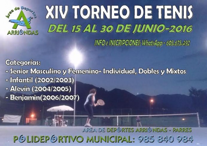 XIV Torneo de Tenís de Arriondas - Concejo de Parres