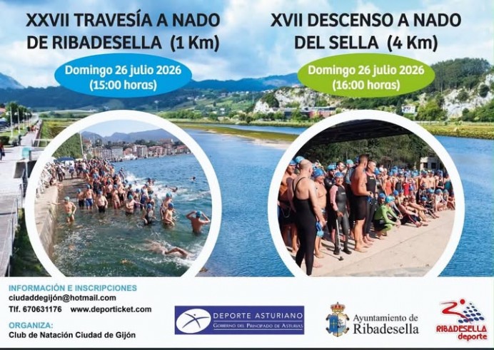 Ribadesella acoge este domingo una doble cita con la natación en aguas abiertas en el Sella