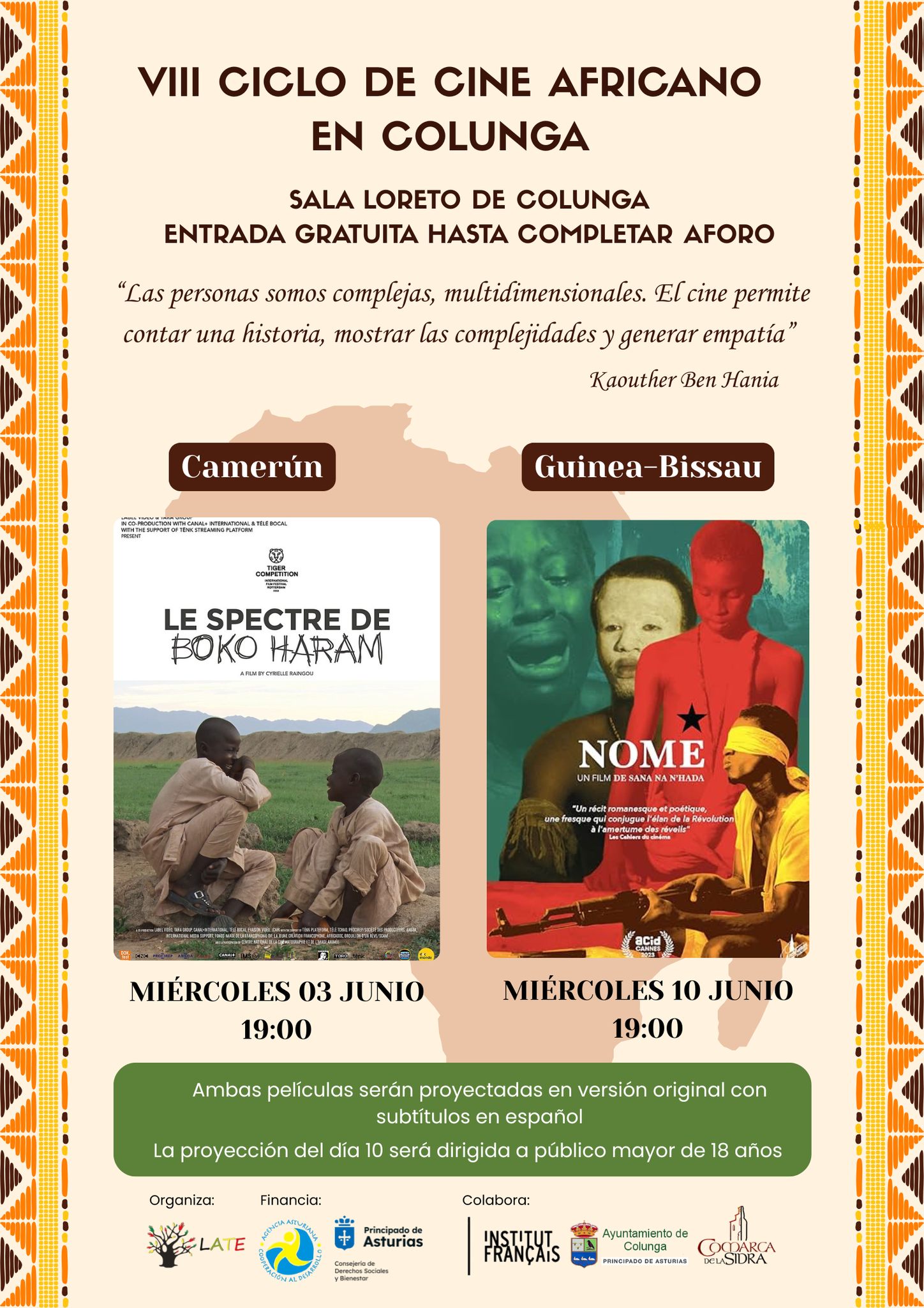 El cine africano vuelve a Colunga con dos proyecciones gratuitas en junio - Concejo de Colunga