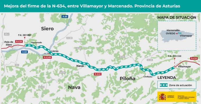 Fomento valora la inversión de 12,2 millones anunciada para la N634 entre Villamayor y Marcenao, que refuerza la cohesión territorial del oriente - Concejo de Piloña
