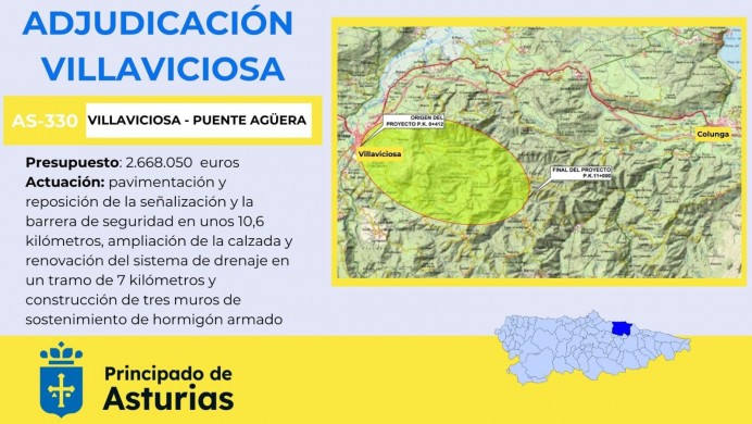Movilidad adjudica por 2,66 millones la mejora de la AS-330 en Villaviciosa - Concejo de Villaviciosa