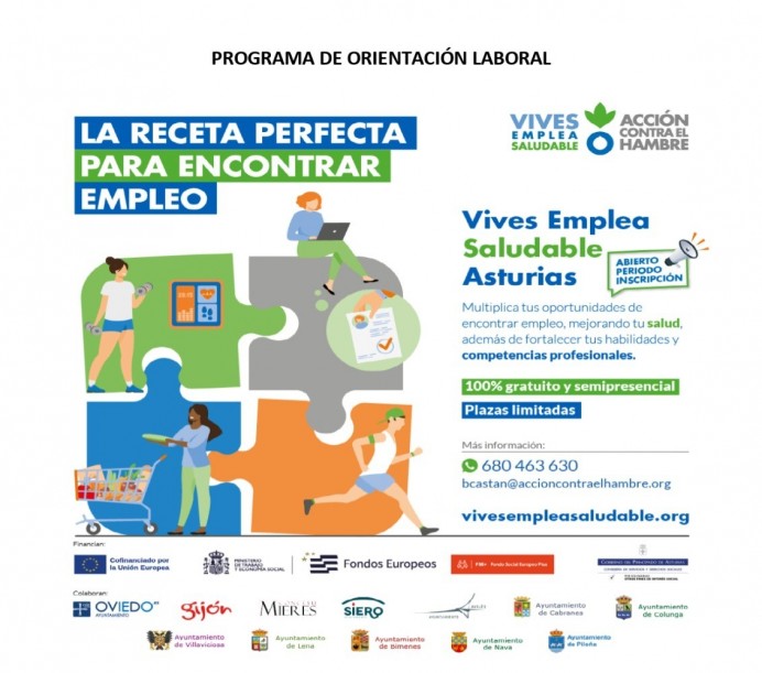 Vives Emplea Saludable Asturias abre inscripciones para mejorar oportunidades laborales - Concejo de Colunga