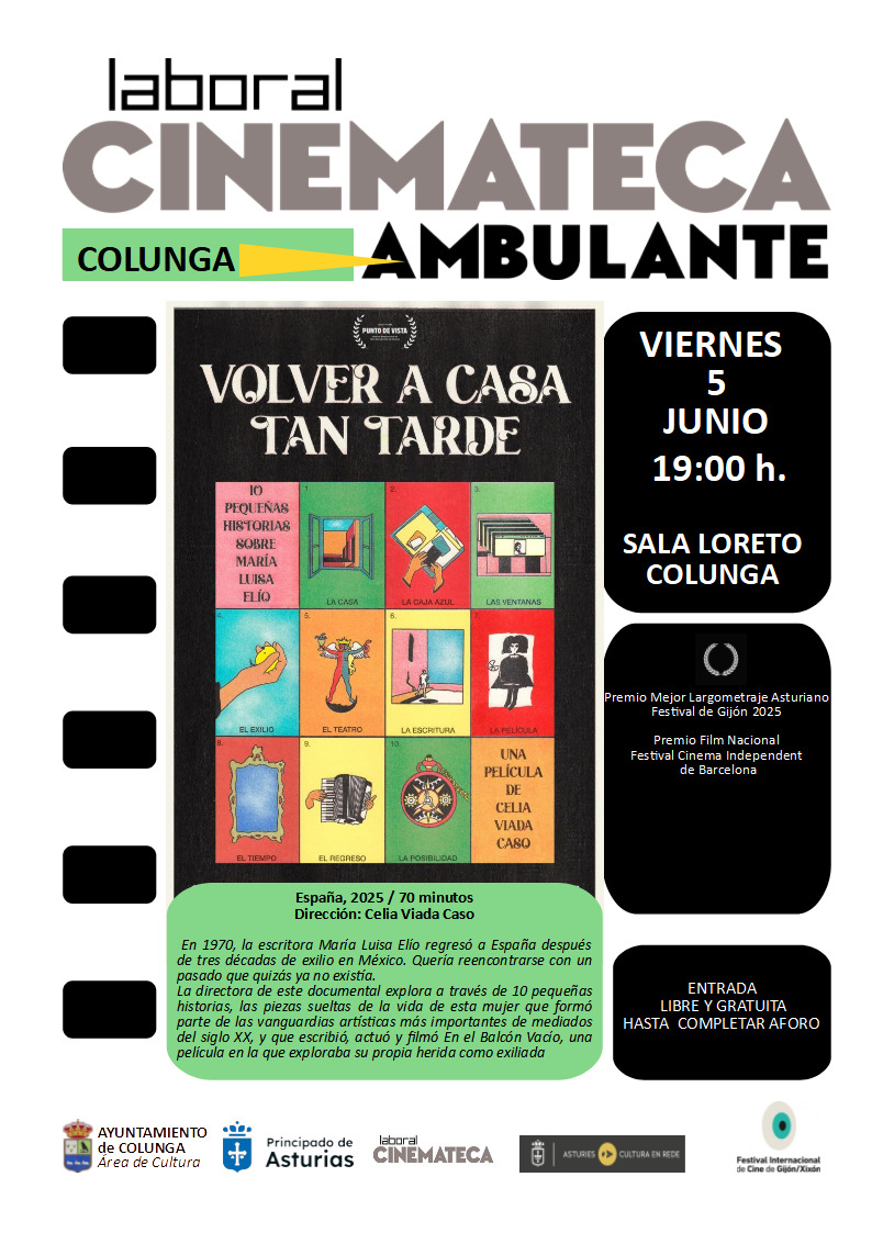 La Cinemateca Ambulante proyecta en Colunga el premiado documental "Volver a casa tan tarde" - Concejo de Colunga